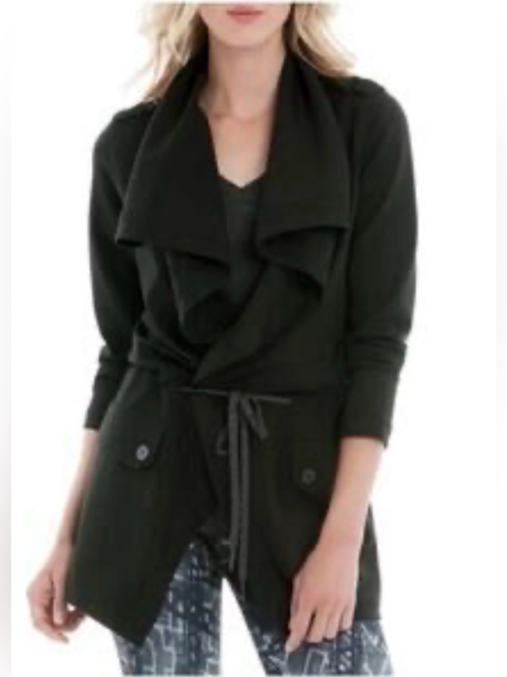 Lole Women's Black Draped Cinched Barbara Jacket
